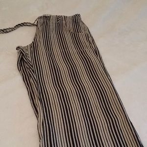 Cream and black striped summer weight pants, EUC